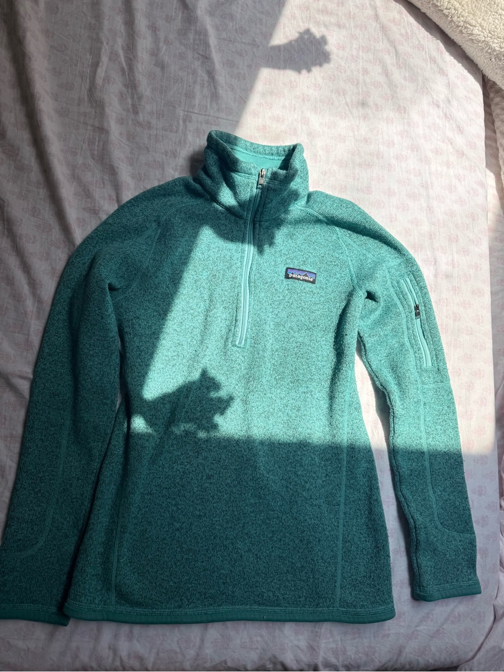 Patagonia Teal Green Quarter-Zip Fleece Pullover
